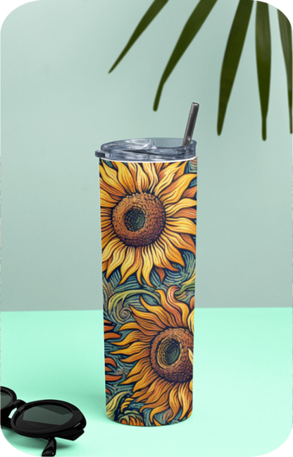 Tumbler Bottle - Sunflower Print