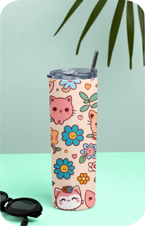 Tumbler Bottle - Kawaii Print