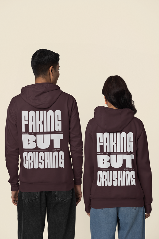 Unisex Oversized Hooded Sweatshirt - Faking it but Crushing it