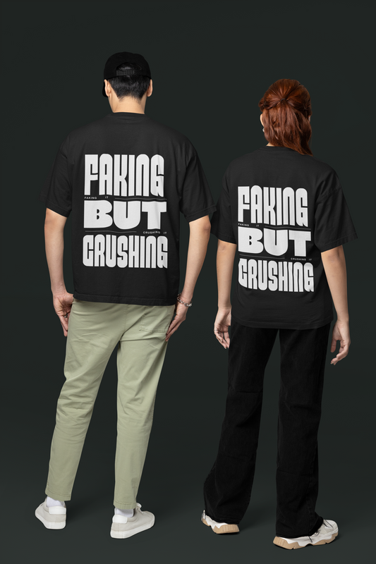 Unisex Oversized Classic T-Shirt - Faking it but crushing it