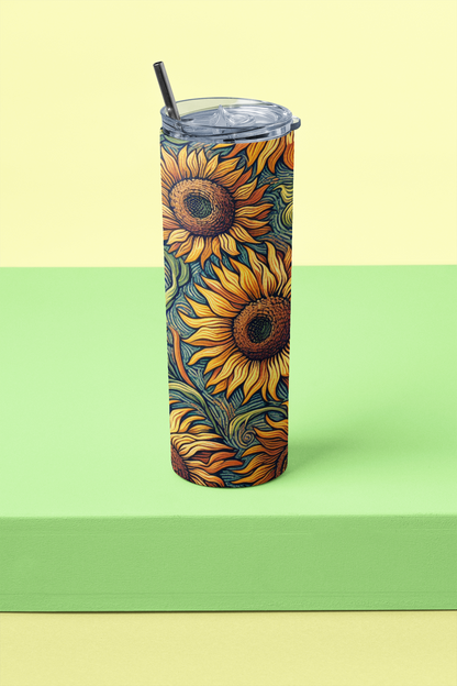 Tumbler Bottle - Sunflower Print