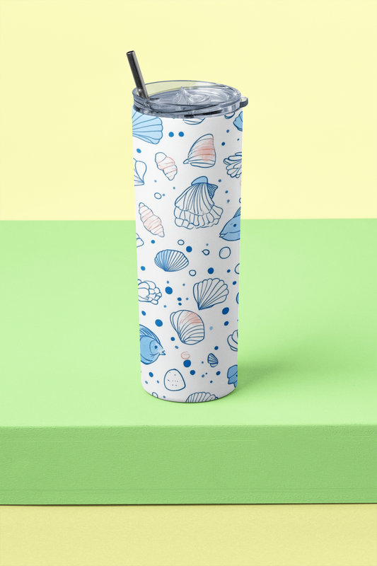 Tumbler Bottle - Sea shells print